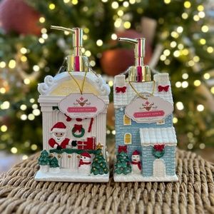 Twilight town Christmas village soap lotion dispensers gift shop house